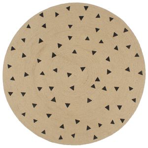 vidaXL Alfombra de yute tejida a mano estampado de tri&aacute;ngulos 90 cm
