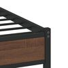 vidaXL Estructura de cama sin colch&oacute;n metal roble marr&oacute;n 193x203 cm