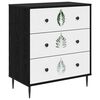 vidaXL Cajonera HANAU Estampado de hojas verdes 66 x 36,5 x 76 cm