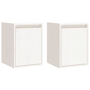 vidaXL Armario de pared 2 uds madera maciza de pino blanco 30x30x40 cm