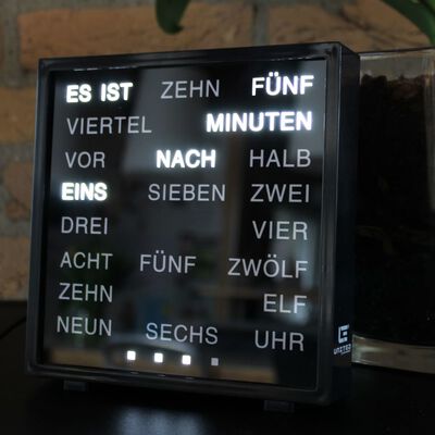 United Entertainment Reloj de palabras en alemán LED 16,5x17 cm