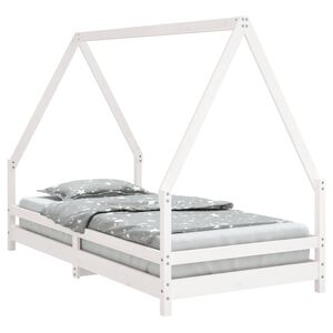 vidaXL Estructura de cama para ni&ntilde;os madera de pino blanco 90x190 cm