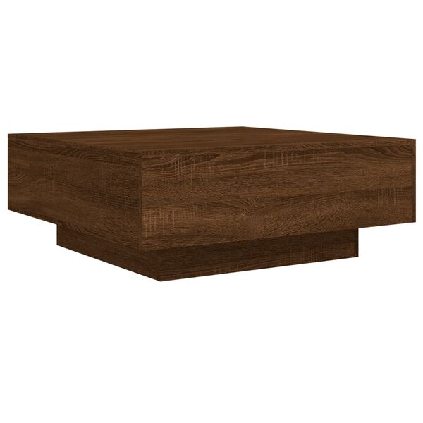 vidaXL Mesa de centro madera de ingenier&iacute;a roble marr&oacute;n 80x80x31 cm