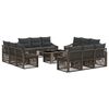 vidaXL Conjunto de sof&aacute;s de jard&iacute;n 13 uds. Gris y Gris Oscuro