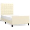 vidaXL Estructura de cama sin colch&oacute;n cuero sint&eacute;tico crema 80x200 cm