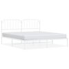 vidaXL Estructura cama sin colch&oacute;n con cabecero metal blanco 183x213cm