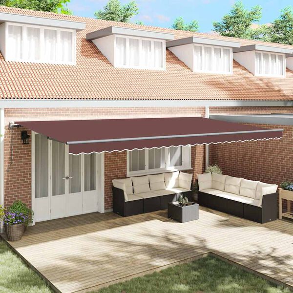 vidaXL Toldo retr&aacute;ctil autom&aacute;tico marr&oacute;n 600x300 cm