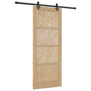 vidaXL Puerta Corredera Natural y negro 86 x 211 cm