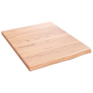 vidaXL Encimera de ba&ntilde;o madera maciza tratada marr&oacute;n claro 40x50x2 cm