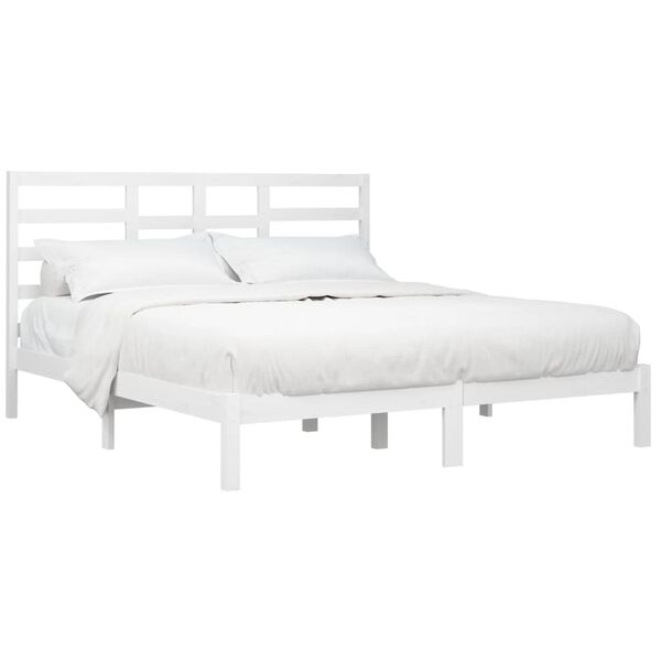 vidaXL Estructura de cama sin colchón madera maciza blanco 180x200 cm