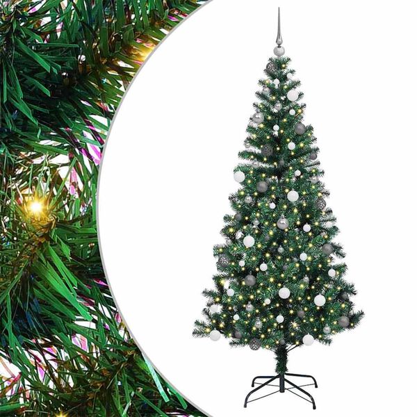 vidaXL &Aacute;rbol de Navidad Artificial Preiluminado Verde 210 cm