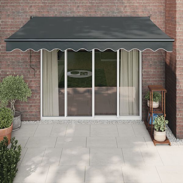 vidaXL Toldo retr&aacute;ctil autom&aacute;tico gris antracita 3x2,5 m