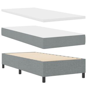 vidaXL Cama tipo Box Spring con tiras LED Gris claro 80 x 200 cm tela
