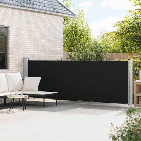 vidaXL Toldo lateral retr&aacute;ctil para patio negro 140x600 cm