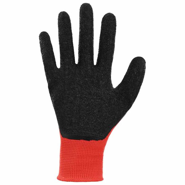 vidaXL Guantes de Trabajo 24 pcs Rojo y Negro 7 / S