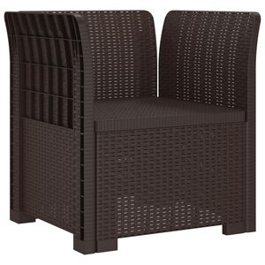 vidaXL Sill&oacute;n Individual Apariencia de Ratan PP Marr&oacute;n