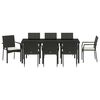 vidaXL Conjunto de Comedor de Jardín 9 pcs Negro ratán sintético