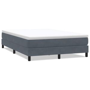 vidaXL Cama box spring sin colch&oacute;n gris oscuro terciopelo 140x220 cm