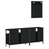 vidaXL Juego de muebles de ba&ntilde;o 3 pzas madera contrachapada negro