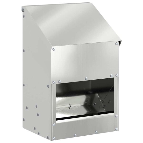 vidaXL Comedero para pollos Plateado 21 x 16 x 33 cm Acero Galvanizado