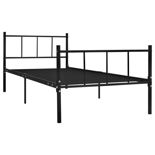 vidaXL Estructura de cama sin colch&oacute;n metal negro 90x200 cm