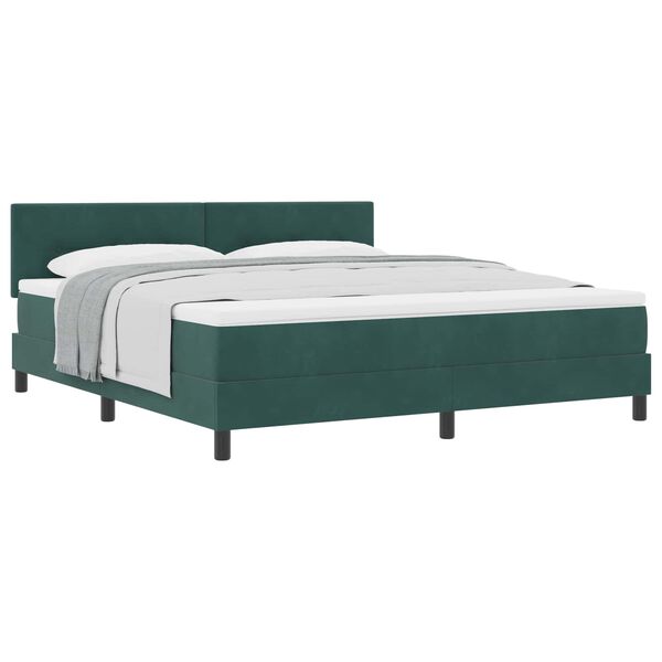 vidaXL Cama tipo Box Spring Verde oscuro 180 x 200 cm Terciopelo