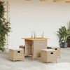 vidaXL Set comedor de jard&iacute;n 5 pzas con cojines rat&aacute;n sint&eacute;tico beige