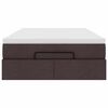 vidaXL Estructura de cama otomana colch&oacute;n tela marr&oacute;n oscuro 120x190cm