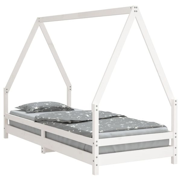 vidaXL Estructura de cama para ni&ntilde;os madera de pino blanco 80x200 cm
