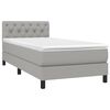 vidaXL Cama box spring con colch&oacute;n tela gris claro 80x200 cm
