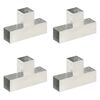 vidaXL Conectores de postes en T 4 uds metal galvanizado 81x81 mm