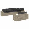 vidaXL Set de sof&aacute;s de jard&iacute;n 8 pzas y cojines rat&aacute;n sint&eacute;tico gris