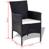 vidaXL Set de muebles de jard&iacute;n 4 pzas y cojines rat&aacute;n sint&eacute;tico negro