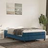 vidaXL Cama box spring con colch&oacute;n terciopelo azul oscuro 120x200 cm