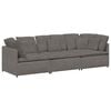 vidaXL Sof&aacute; modular con cojines de tela de pana gris claro