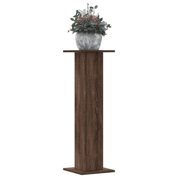 vidaXL Soportes para plantas 2 uds madera marr&oacute;n roble 30x30x95 cm