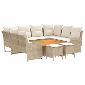 vidaXL Juegos de muebles 8 pcs Beige y Crema Rat&aacute;n sint&eacute;tico