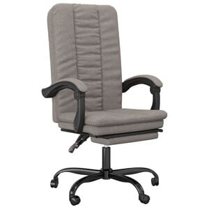 vidaXL Silla de oficina reclinable de tela gris taup&eacute;