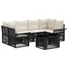 vidaXL Conjunto de sof&aacute;s de jard&iacute;n 7 uds. Negro y Blanco Crema