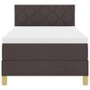 vidaXL Cama tipo Box Spring con colch&oacute;n Marr&oacute;n Oscuro 90 x 190 cm tela