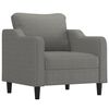 vidaXL Sill&oacute;n con taburete tela gris oscuro 60 cm