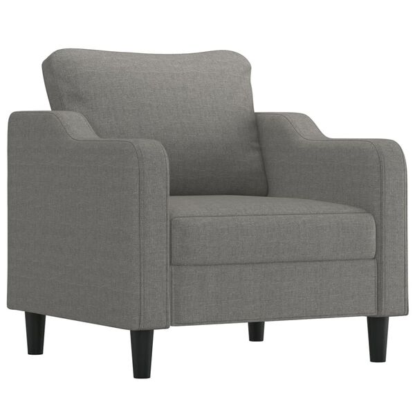 vidaXL Sill&oacute;n con taburete tela gris oscuro 60 cm