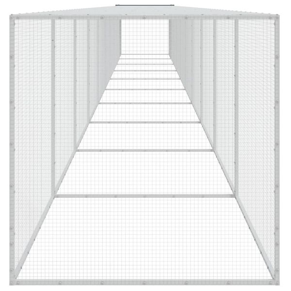 vidaXL Gallinero con techo acero galvanizado antracita 1003x98x90 cm