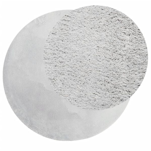 vidaXL Alfombra de pelo corto suave lavable HUARTE gris &Oslash; 80 cm
