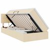 vidaXL Cama de almacenamiento LED con colch&oacute;n Crema 90 x 190 cm Tela