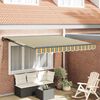 vidaXL Toldo Retr&aacute;ctil Verde y amarillo 350 x 250 cm Aluminio y Tela