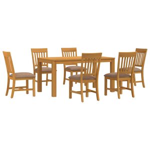 vidaXL Conjunto de comedor 7 uds. Gris Madera de Roble S&oacute;lido