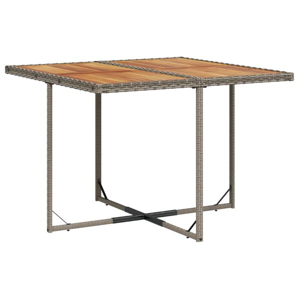 vidaXL Set comedor jard&iacute;n 9 pzas y cojines rat&aacute;n sint&eacute;tico gris