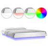 vidaXL Estructura cama LED sin colch&oacute;n madera maciza blanco 160x200 cm