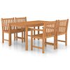 vidaXL Conjunto de comedor de jard&iacute;n de 5 piezas, 150 x 90 cm, madera maciza de teca
